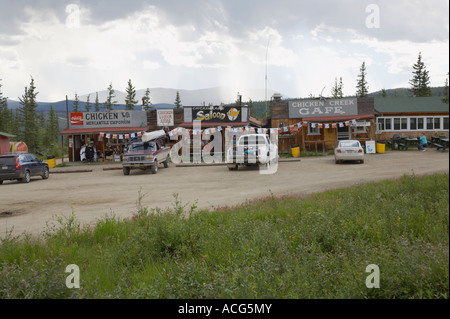 Die Innenstadt von Huhn Alaska auf den Taylor Highway zwischen Tok und der Alaska-Yukon-Grenze westlich von Dawson City Stockfoto