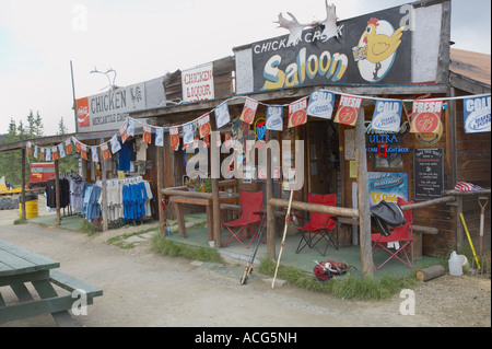 Die Innenstadt von Huhn Alaska auf den Taylor Highway zwischen Tok und der Alaska-Yukon-Grenze westlich von Dawson City Stockfoto