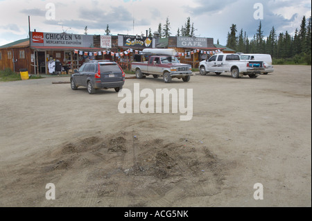 Die Innenstadt von Huhn Alaska auf den Taylor Highway zwischen Tok und der Alaska-Yukon-Grenze westlich von Dawson City Stockfoto