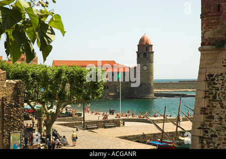 Collioure Waterfront, Languedoc, Frankreich Stockfoto