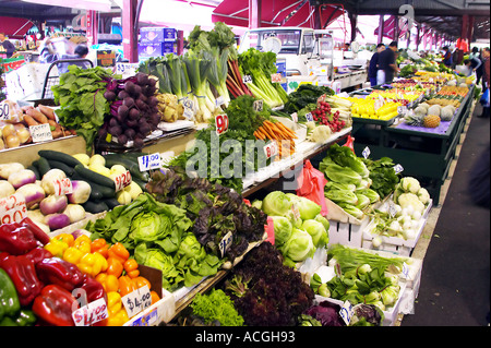 Obst und Gemüse Stände Queen Victoria Market Melbourne Victoria Australien Stockfoto