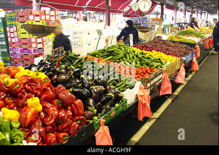 Gemüse Stall Queen Victoria Market Melbourne Victoria Australien Stockfoto