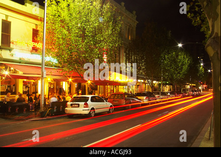 Restaurants Lygon Street Melbourne Victoria Australien Stockfoto