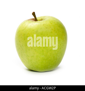 Eine frische reife saftige Apfel golden delicious auf weißem Hintergrund Stockfoto