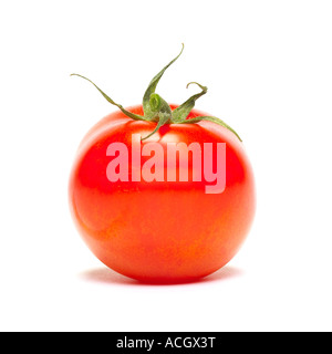 Eine Seitenansicht der eine frische reife rote Tomate Stockfoto