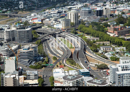 Autobahnen, angesehen vom Skytower Auckland Nordinsel Neuseeland Stockfoto