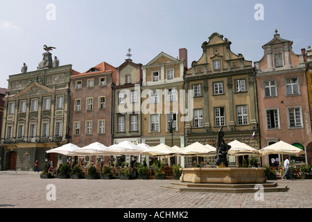 Historischen Altbauten auf dem alten Marktplatz in Poznan, Polen Stockfoto