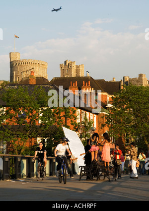 Dreharbeiten zu einem Bollywoodfilm in Windsor in England, Stockfoto