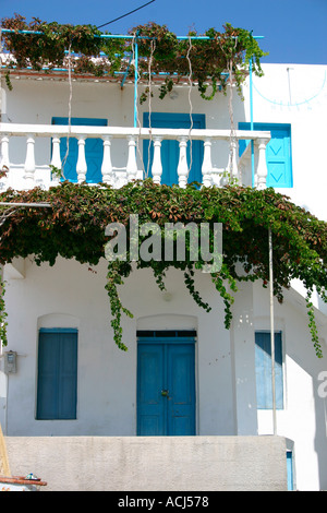 Griechisches Haus auf der Insel Pserimos in der Ägäis. Stockfoto