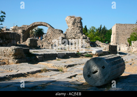 Die antike Stadt Kos, Westregion Ausgrabungen auf der griechischen Insel Kos. Stockfoto