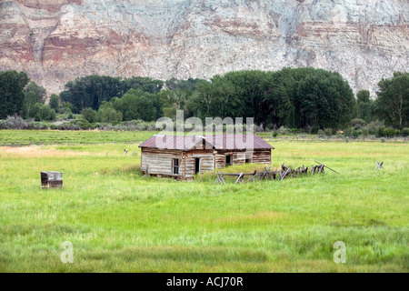 Verlassenes Haus auf einer Ranch im Nordosten Idaho Stockfoto