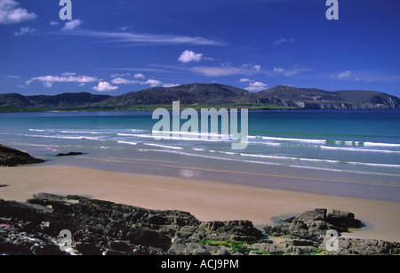 Sommer am Strand, Rosbeg Tramore, County Donegal, Irland. Stockfoto