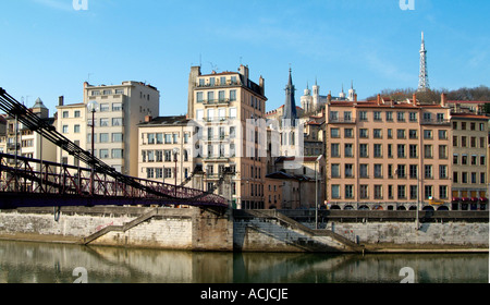 Fußgängerbrücke / Lyon Stockfoto