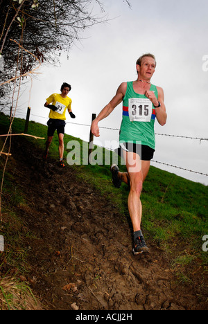 Bild Martin Phelps 28 01 07 Slaughterford 9 Meile cross Country Rennen ab grünen Gasse Corsham laufen von Chippenham Harriers r Stockfoto