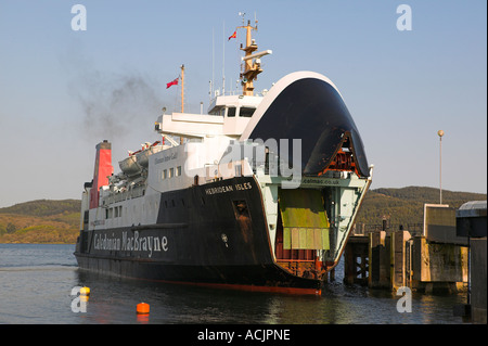 Caledonian MacBrayne Fähre den Hebriden-Inseln am Kennacraig auf der Halbinsel Kintyre Argyll und Bute Schottland Stockfoto