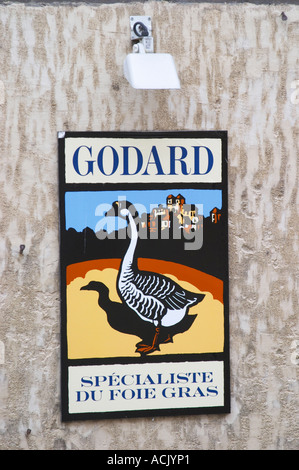 Melden Werbung Godard Gänseleber, Ente oder Gans Fett Leber Bergerac Dordogne Frankreich Stockfoto