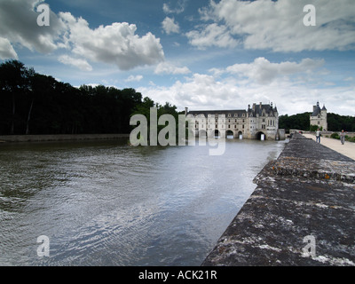 Chateau de Chenonceau an den Fluss Cher Loire Frankreich Stockfoto