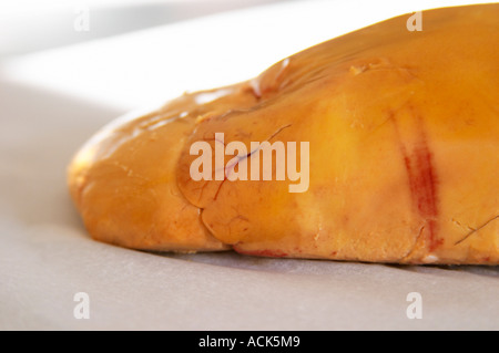 Wie erstelle ich Leberpastete Entenleber (Serie von Bildern): Nahaufnahme von der Entenleber Ferme de Biorne Ente und Huhn auf dem Bauernhof Dordogne Frankreich Workshop zu Gänseleber Entenleber Pastete und andere Konserven Stockfoto