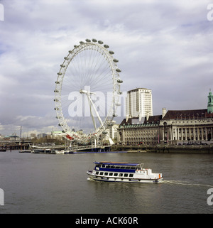"Geographie / Reisen, Großbritannien / Vereinigtes Königreich, England, London,"Das Auge", Themse, Ferris, London County Hall, Boa Stockfoto