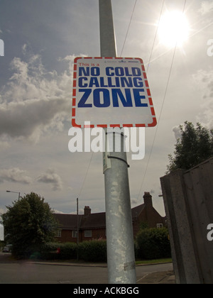 Keine Spur von Cold Calling Zone in Wohngebiet Stockfoto