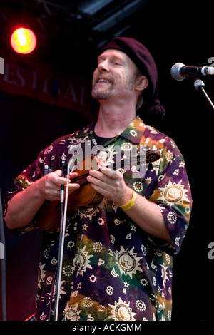 Joe Craven traditionelle irische amerikanische folk Musiker live auf der Bühne, County Kerry, Irland Stockfoto