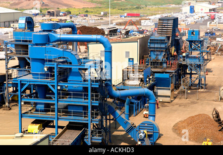 Die Welten größte Aktenvernichter SimsMetal UK Ltd Newport Docks South Wales verwendet für recycling Autos etc. Stockfoto