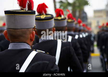 Militärparade, Plaza Bolognesi, Lima, Peru Stockfoto