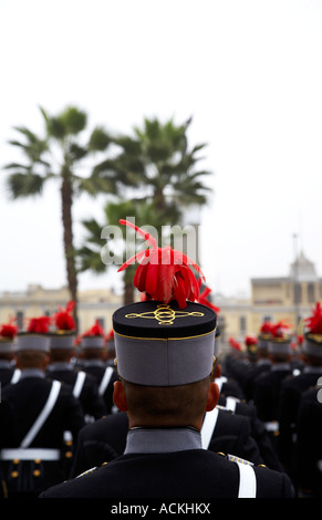 Militärparade, Plaza Bolognesi, Lima, Peru Stockfoto