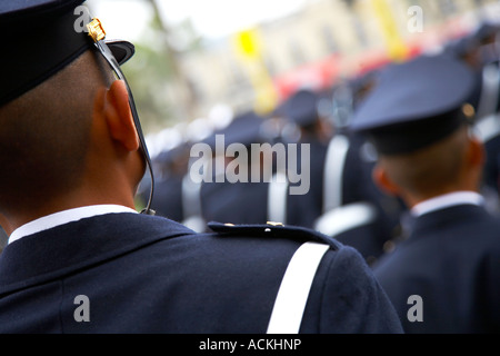 Militärparade, Plaza Bolognesi, Lima, Peru Stockfoto