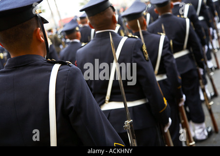 Militärparade, Plaza Bolognesi, Lima, Peru Stockfoto