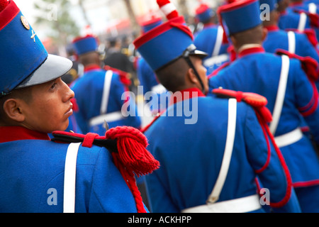 Militärparade, Plaza Bolognesi, Lima, Peru Stockfoto