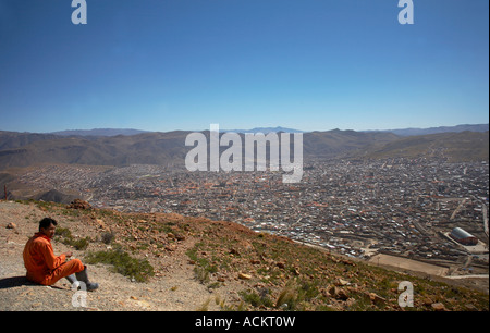 Bolivianischen Bergarbeiter über Potosi, Bolivien Stockfoto
