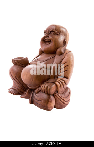 Buddhastatuen erschossen vor einem weißen Hintergrund Stockfoto