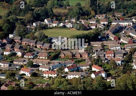 Blick über das Dorf Govilon in der Nähe von Abergavenny Monmouthshire South Wales UK Stockfoto