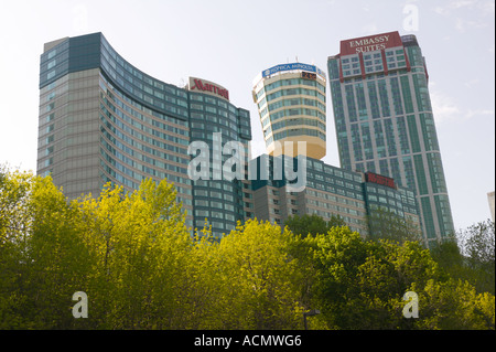 High Rise Hotels Niagara Falls Ontario Kanada Stockfoto