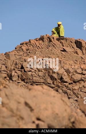 Wüste Reiseführer Abdelkrim des Kel Terhenanet Clans der Dag Rali Tuareg zu meistern Stockfoto