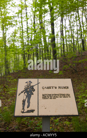 Schlacht Website Marker an Minuteman National Park Concord Massachusetts Stockfoto