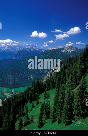 Ansicht von oben, Übersicht, Blick vom Berg Laber, Oberammergau, Oberammergau, Oberbayern, Deutschland, Europa Stockfoto