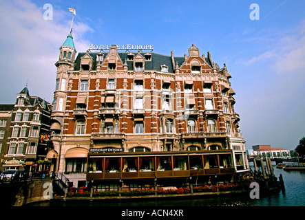 Waterfront, Zimmer, Zimmer und Unterkünfte, Zimmer, Unterkunft, Unterbringungsart, Fassade, hotel, Hotel de L'Europe, Amsterdam, Holland, Niederlande, Europa Stockfoto