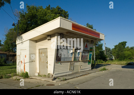 Verlassene Tankstelle in Flint, Michigan USA Stockfoto