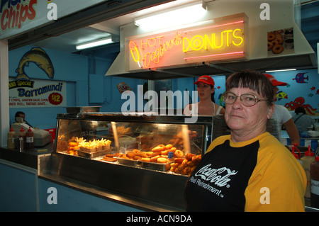 Donut und Fast-Food Stall und Eigentümer dsc 2153 Stockfoto