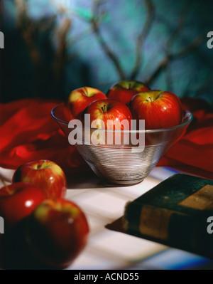 Schüssel mit Gala Äpfel Stockfoto