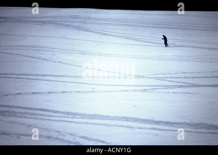 Silhouette der Langläuferin, USA Stockfoto