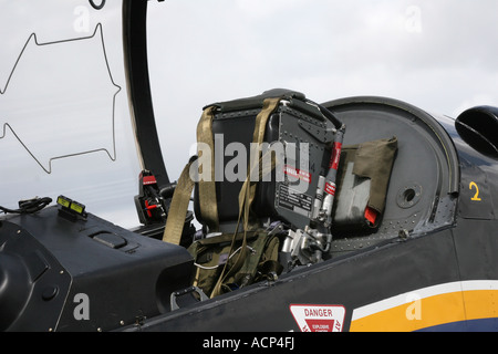 RAF Hawk Jet Trainer Flugzeug-Cockpit Stockfoto