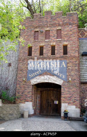 Eintritt in das berüchtigte Wabasha Street Höhlen-Event-Center mit Gangster und Ganoven Touren.  "St. Paul" Minnesota USA Stockfoto