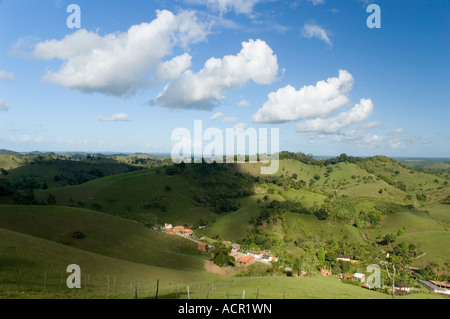 Blick vom Denkmal Jesu von Nazaré, Morro de Nazaré, Nazaré, Das Farinhas, Bahia, Brasilien Stockfoto