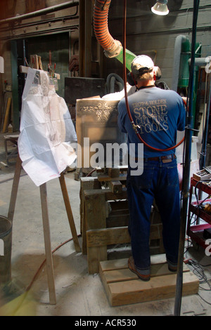 Rock of Ages Manufacturing Facility Bildhauer Granit Steinbruch Barre Vermont Stockfoto