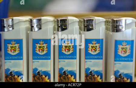 Feuerzeuge aus dem Fürstentum Liechtenstein LI Stockfoto