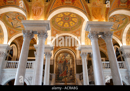 Inneren Eingang zum großen Lesesaal der Library of Congress in Washington, D.C., USA. Stockfoto