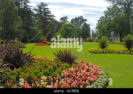 Blumenbeete in der Grant Park Gardens Forres Moray Grampian Region Stockfoto